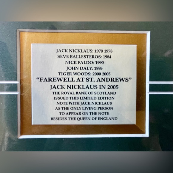 PATRICK DRICKEY SIGNED FRAMED PRINT GOLF JACK NICKLAUS ST. ANDREWS 2005 OPEN - Picture 12 of 15